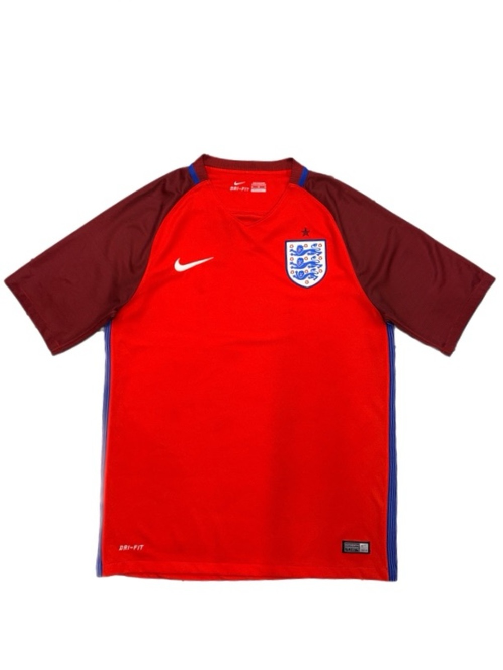 Nike England National Team 2016 2017 Away Soccer Red Dri-FIT Jersey
